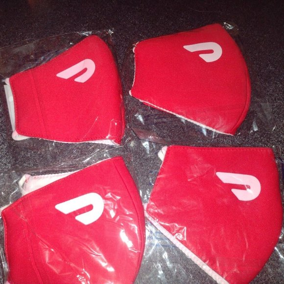 DoorDash Other 4 Pack Doordash Dasher Reusable Fabric Face Mask Red
